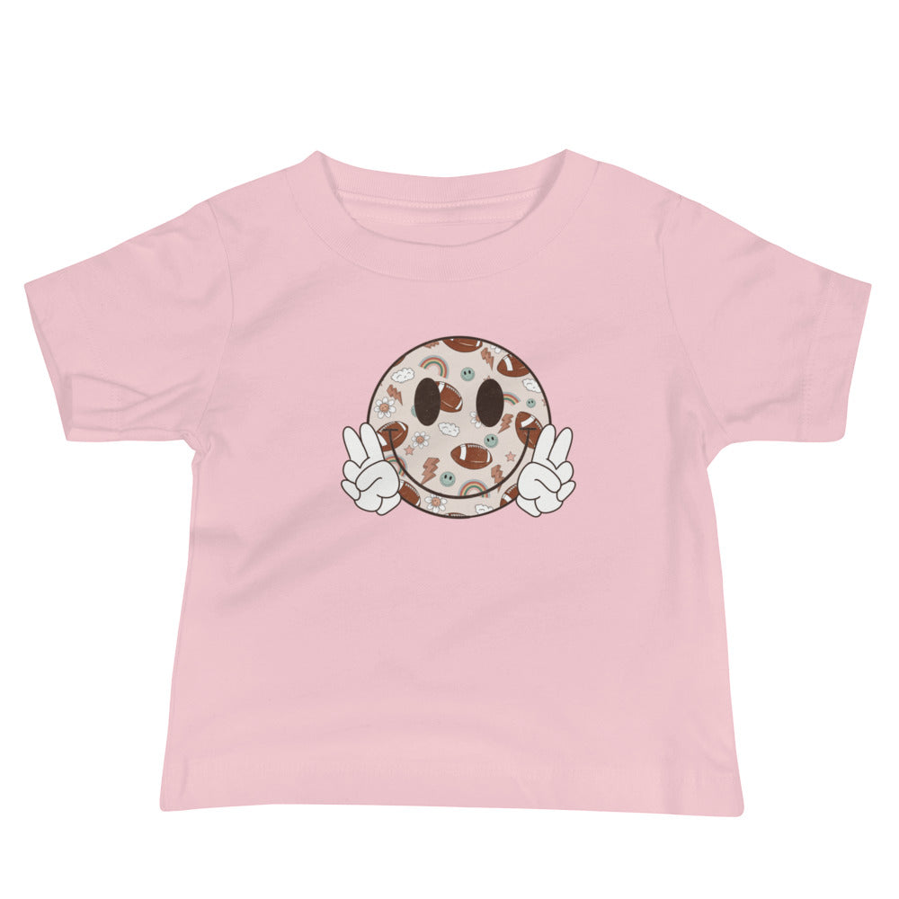 Football Smiley Face Baby Tee