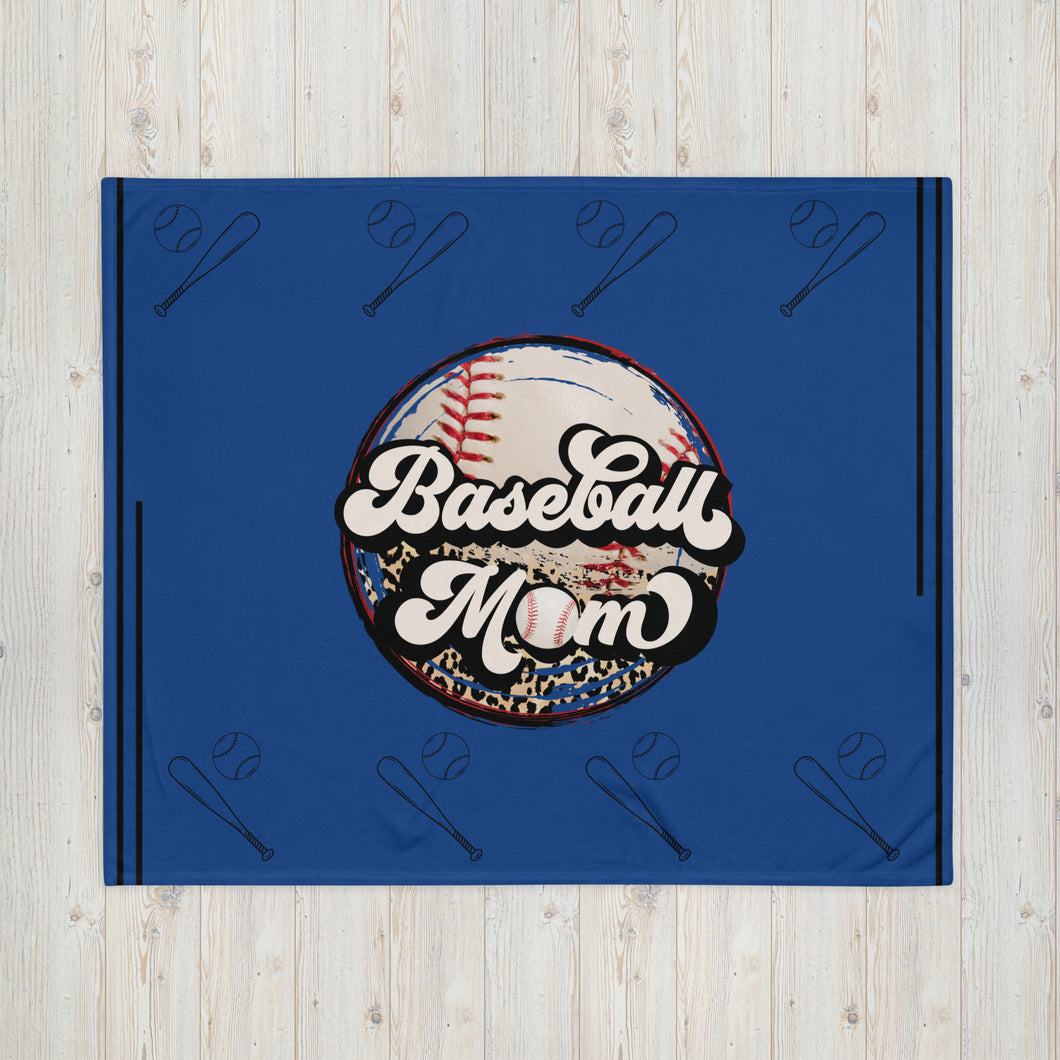 Baseball Mom Throw Blanket