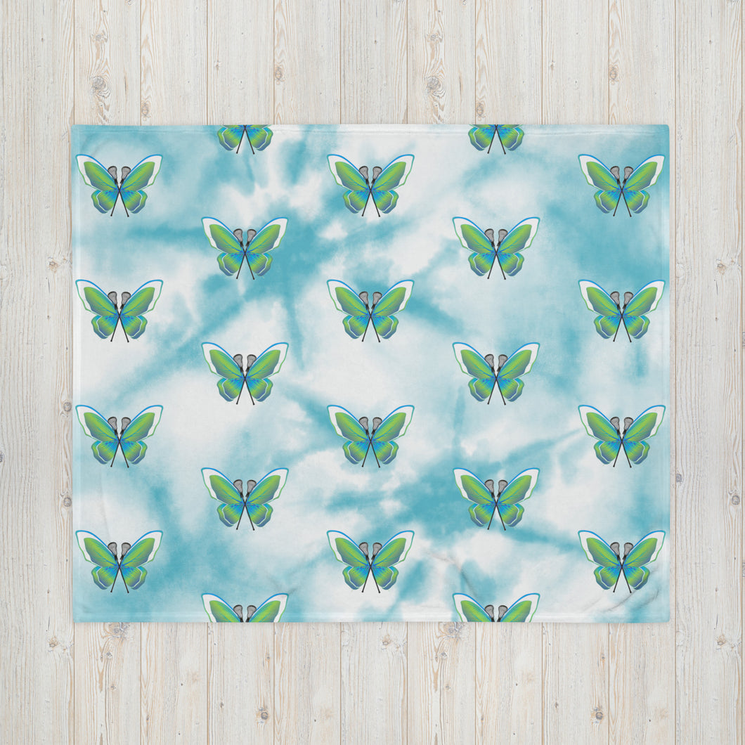 Butterfly Sworm Lacrosse Throw Blanket