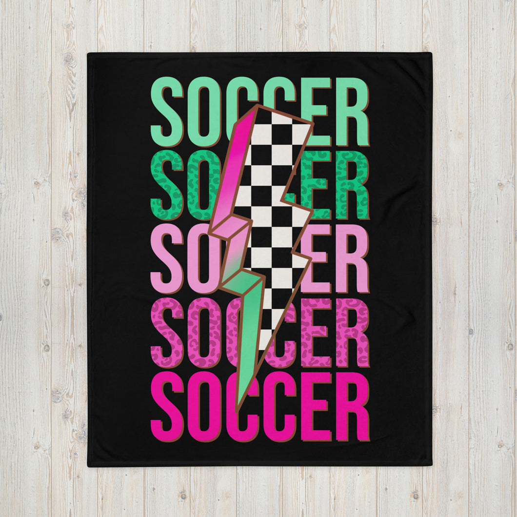 Soccer Lightning Throw Blanket