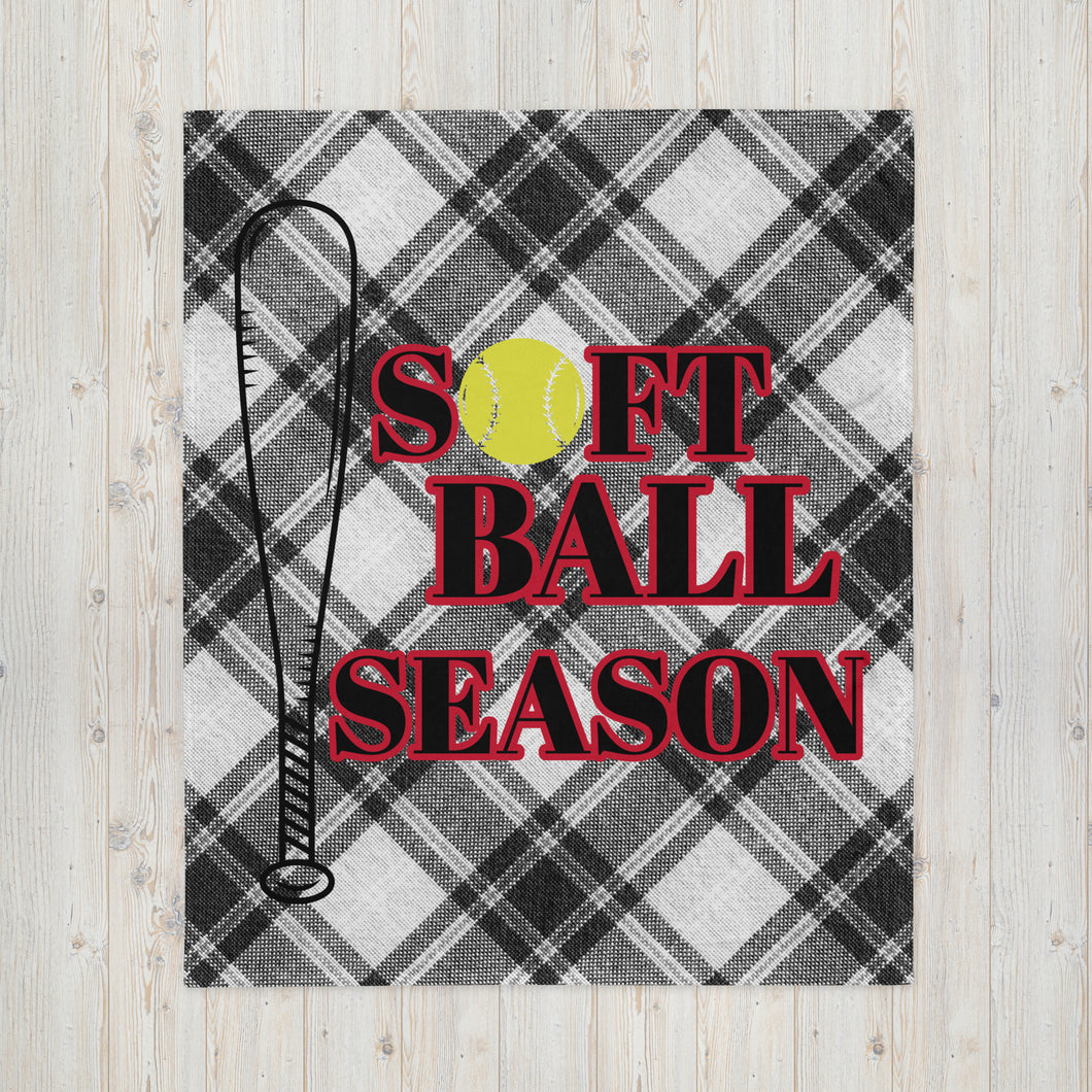 Softball Season Throw Blanket