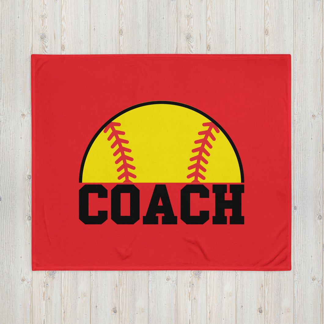 Softball Coach Throw Blanket