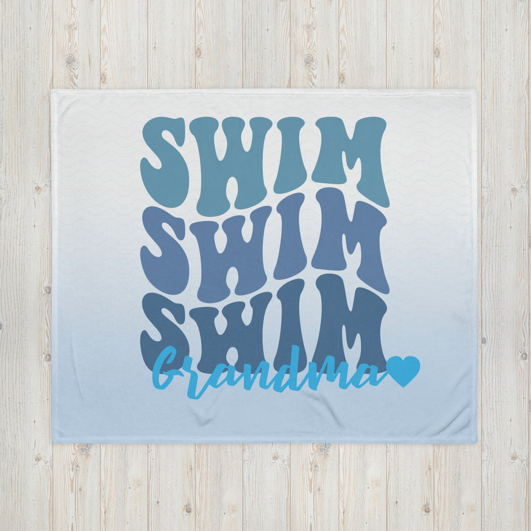 Swim Grandma Throw Blanket