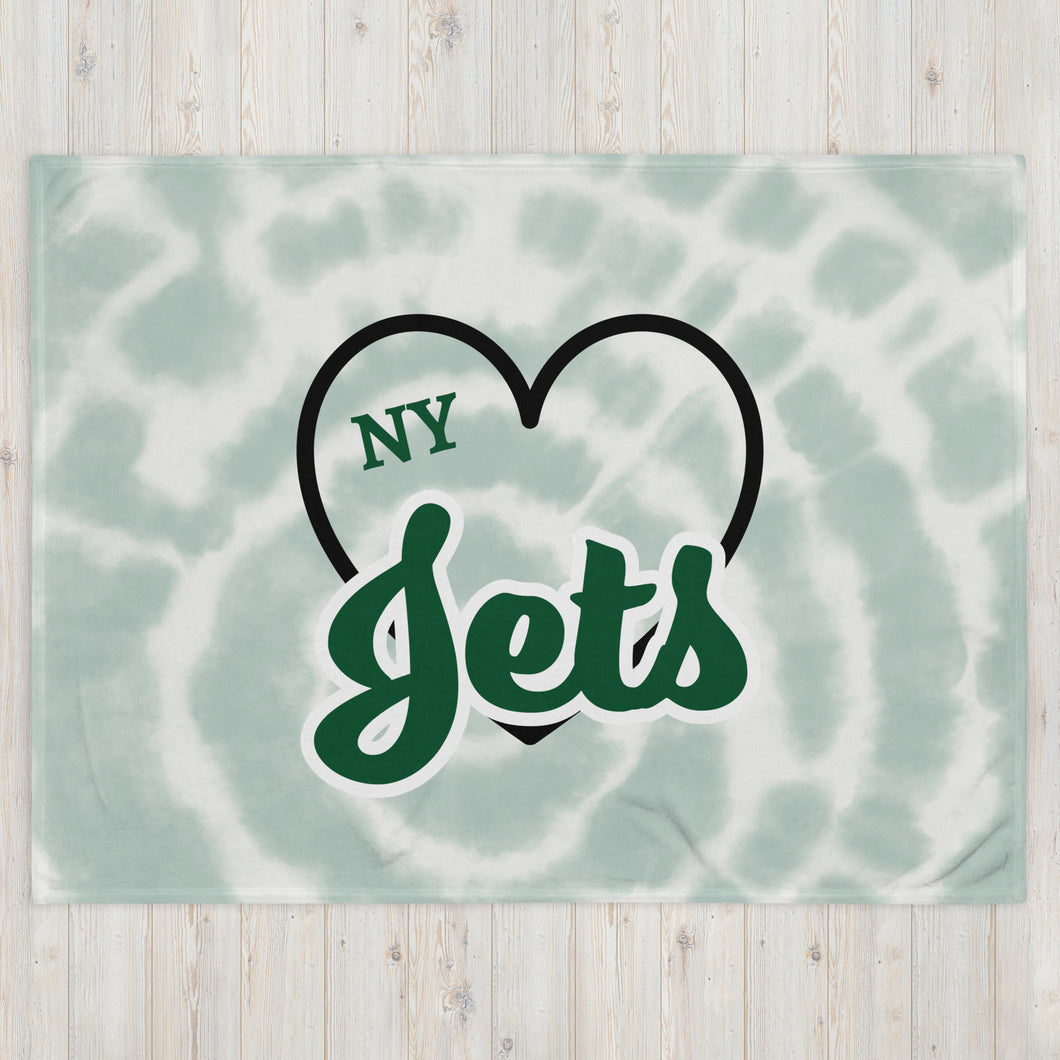 NY Jets Heart Throw Blanket(NFL)