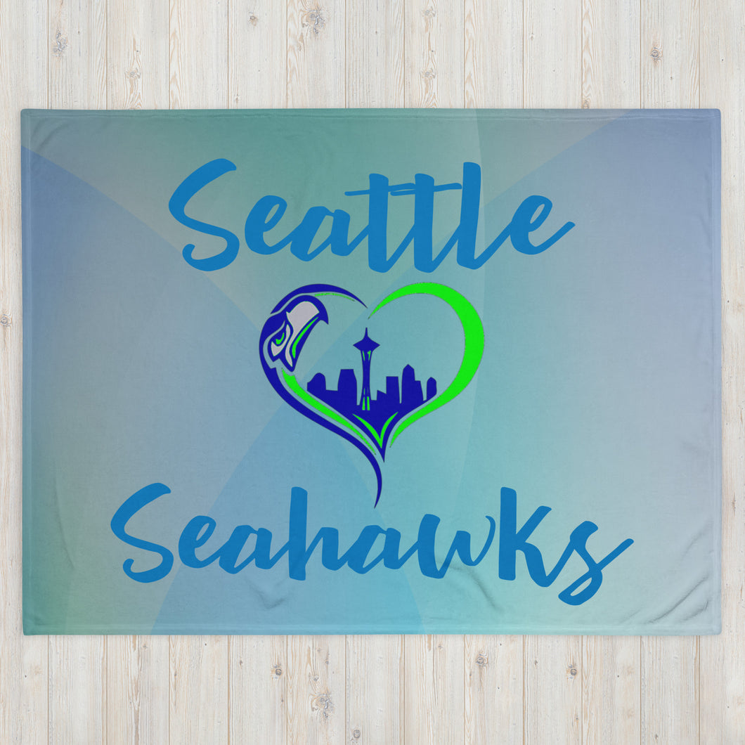 Seattle Seahawks Heart Throw Blanket(NFL)