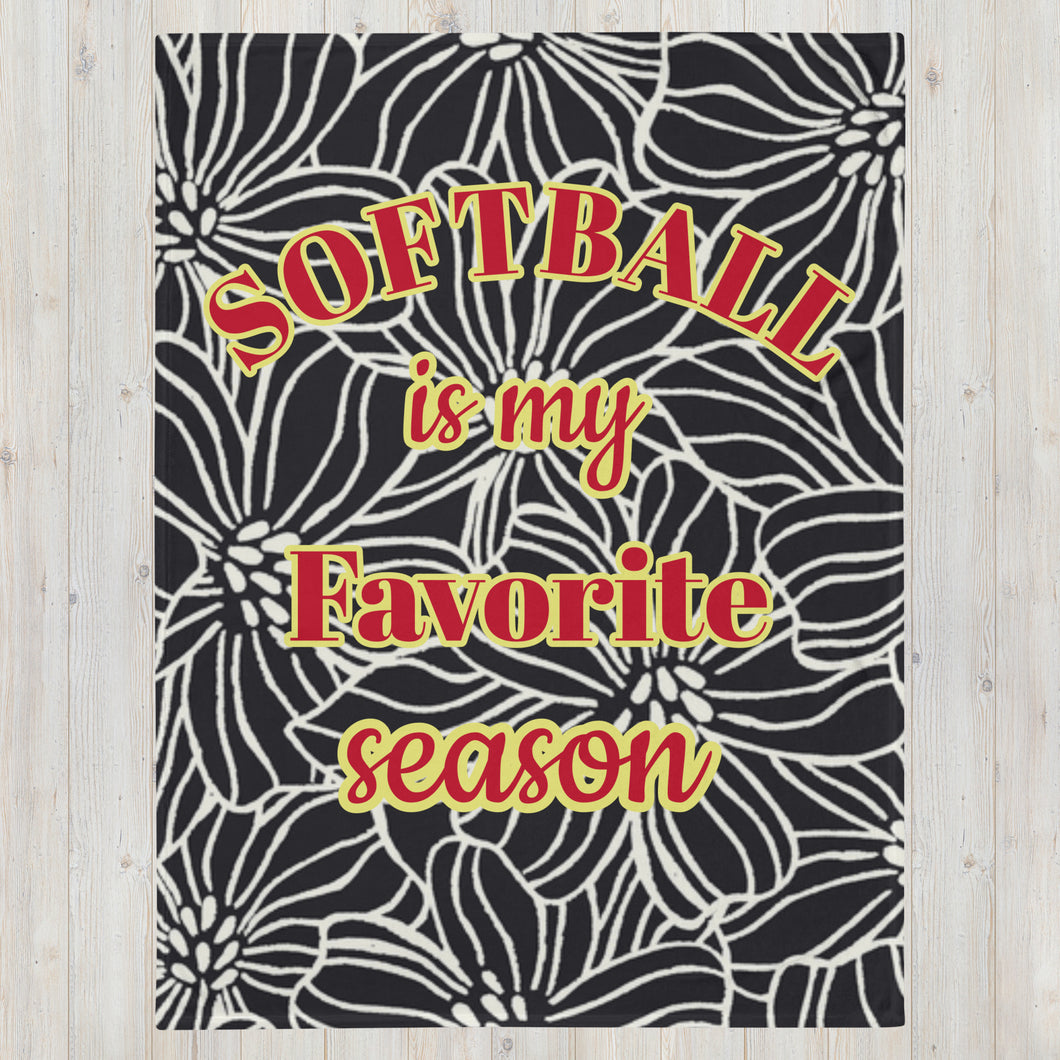 Favorite Season Softball Throw Blanket