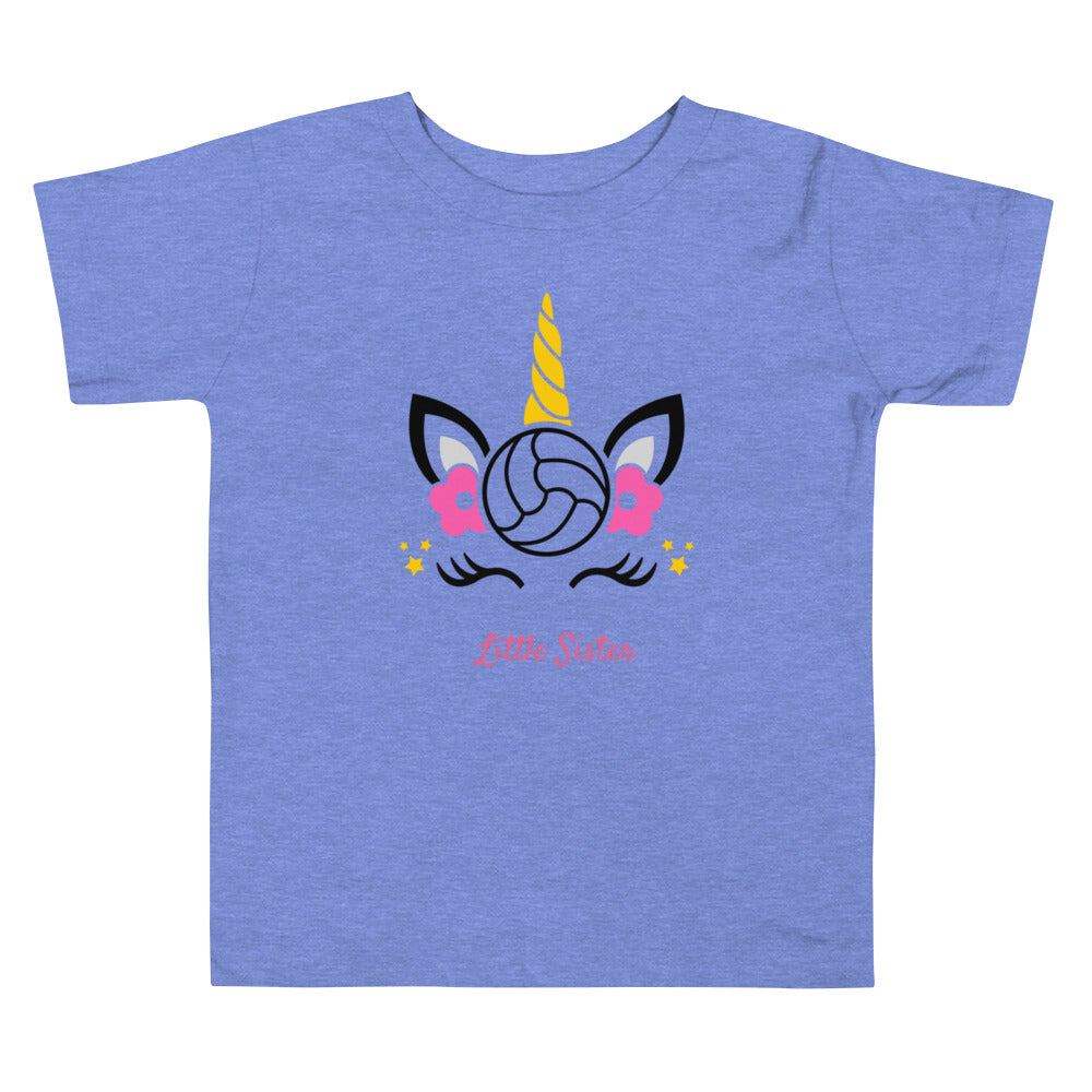 Unicorn Volleyball Little Sister Toddler Tee