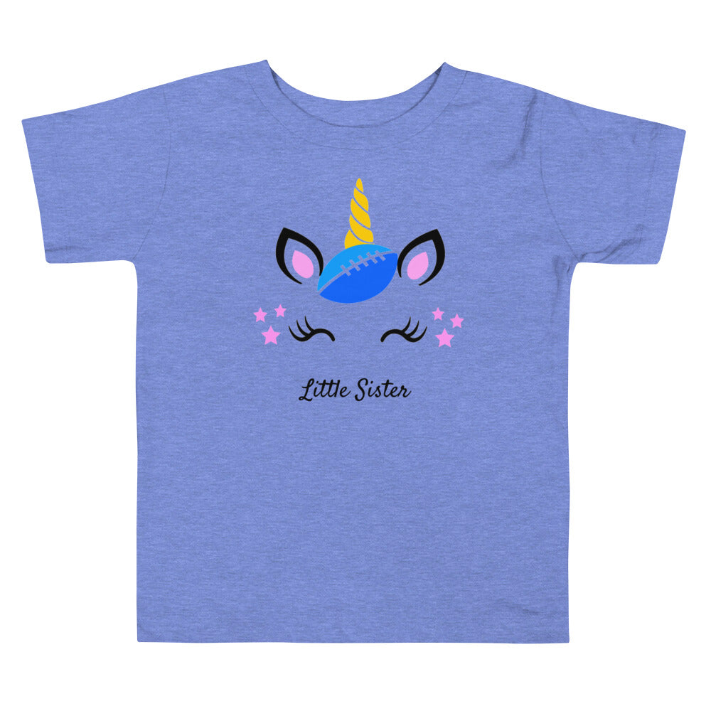 Unicorn Football Little Sister Toddler T-shirt