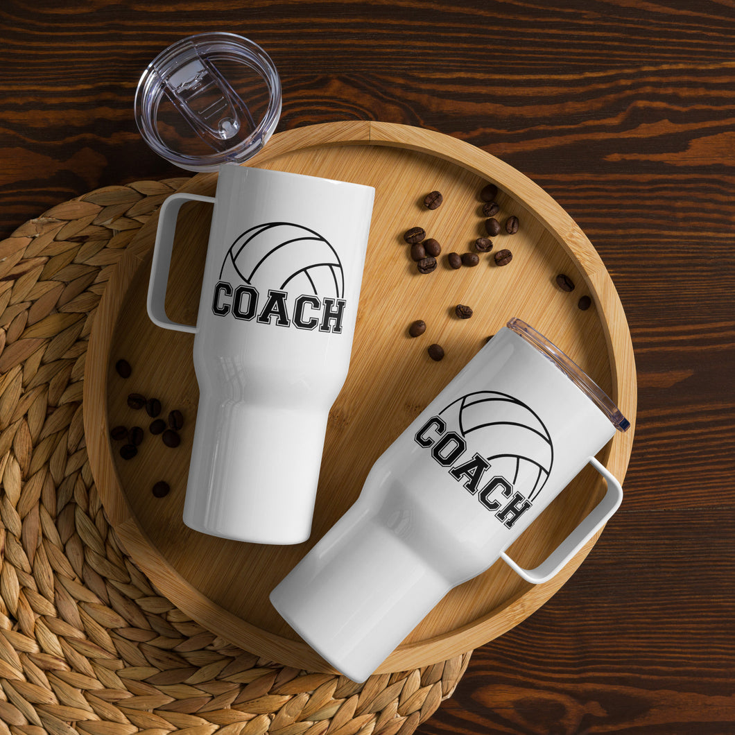 Volleyball Coach Travel Mug With A Handle