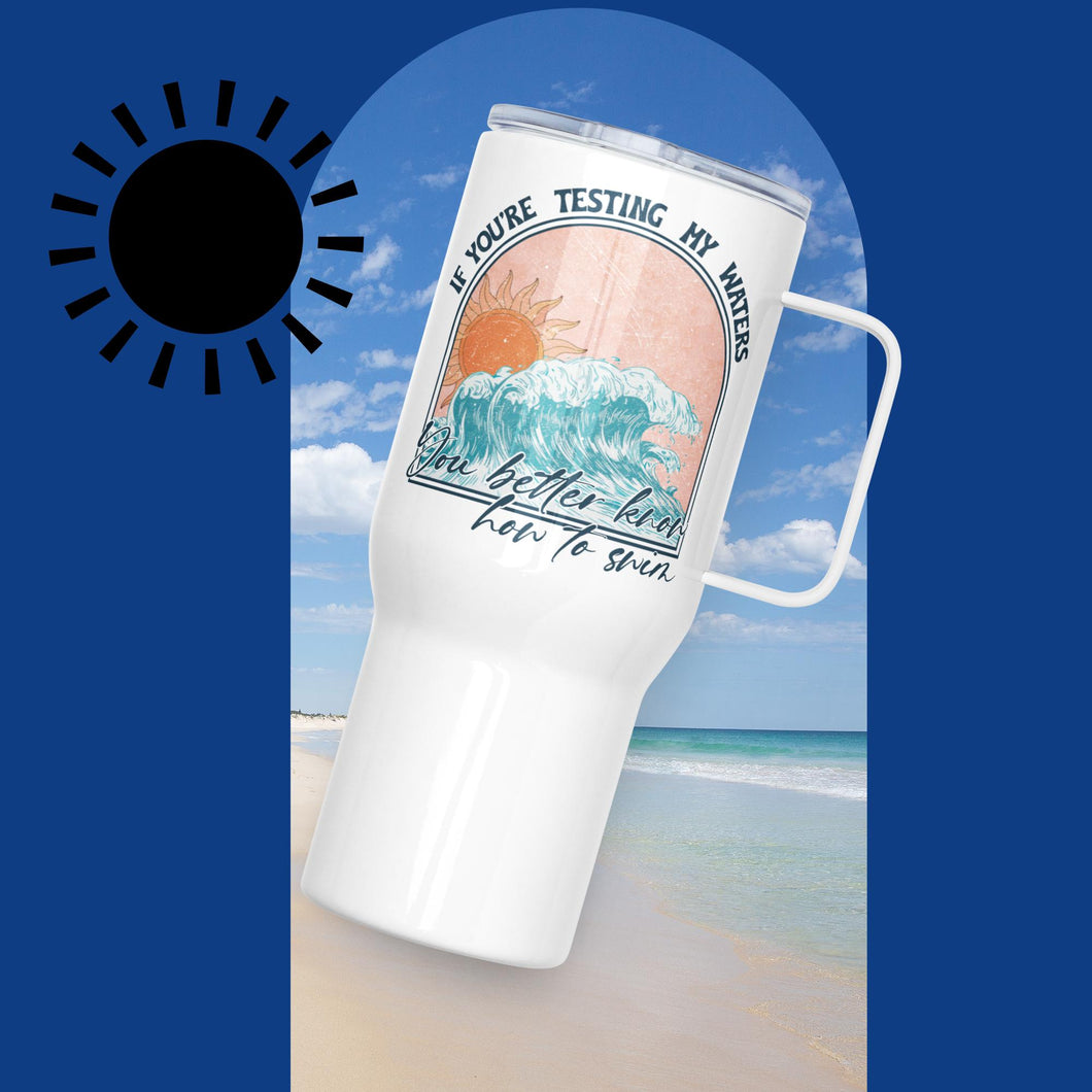 Swimmer Travel Mug With A Handle