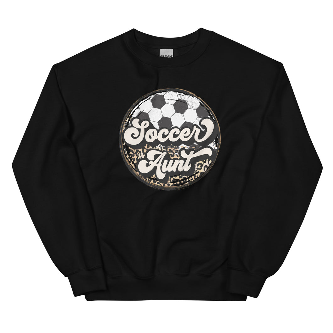 Soccer Leopard Aunt Sweatshirt