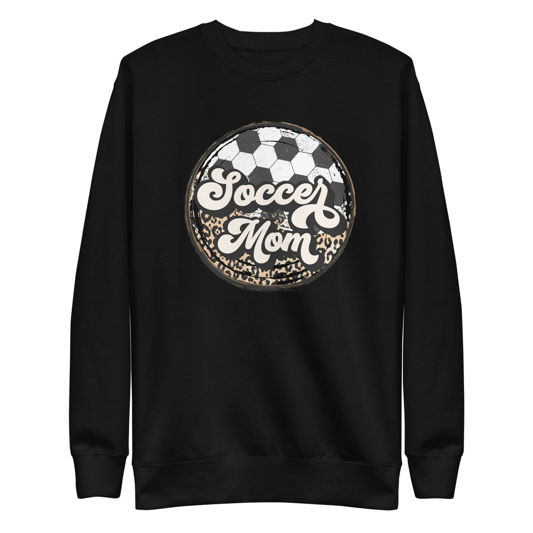 Soccer Leopard Mom Premium Sweatshirt