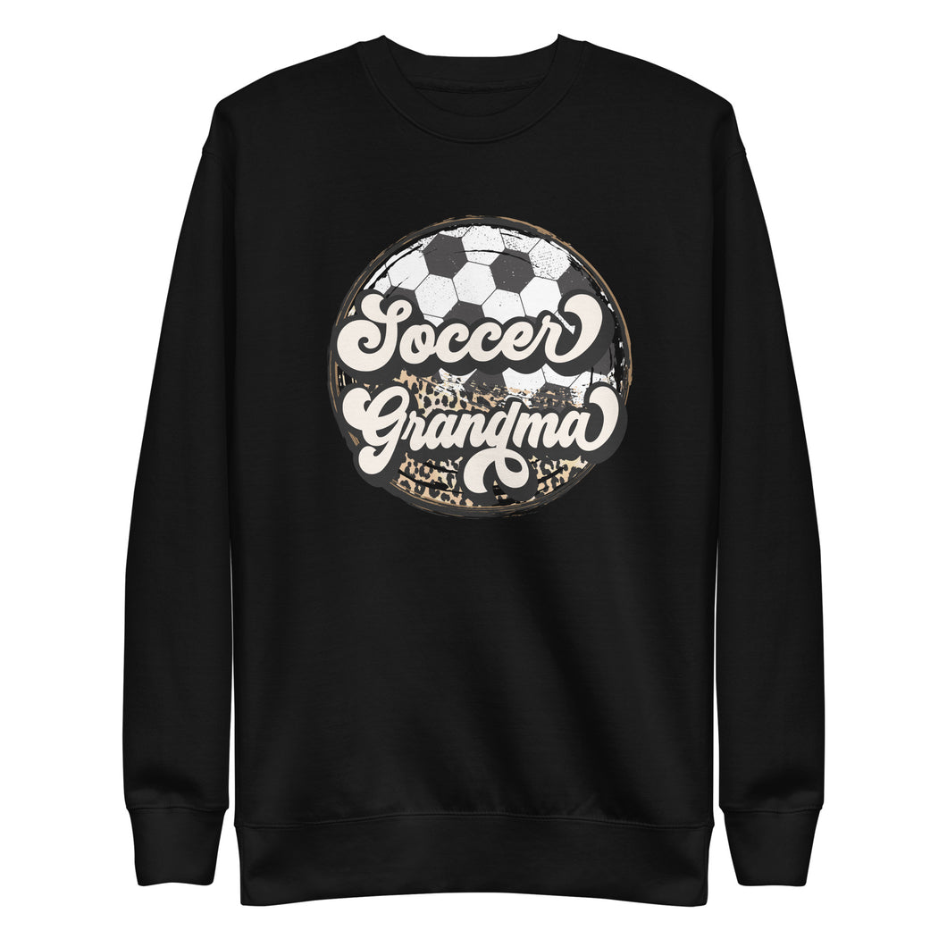 Soccer Leopard Grandma Premium Sweatshirt