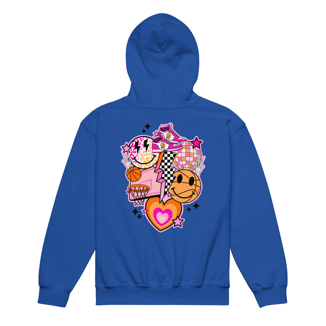 Basketball Retro Pink Youth Hoodie #2