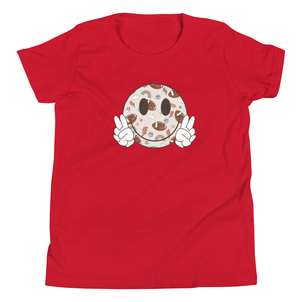 Smiley Face Football Youth T-shirt