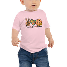 Load image into Gallery viewer, Peace Love Baskerball Baby Tee
