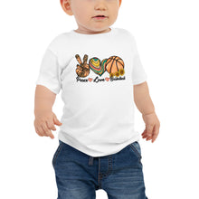 Load image into Gallery viewer, Peace Love Baskerball Baby Tee
